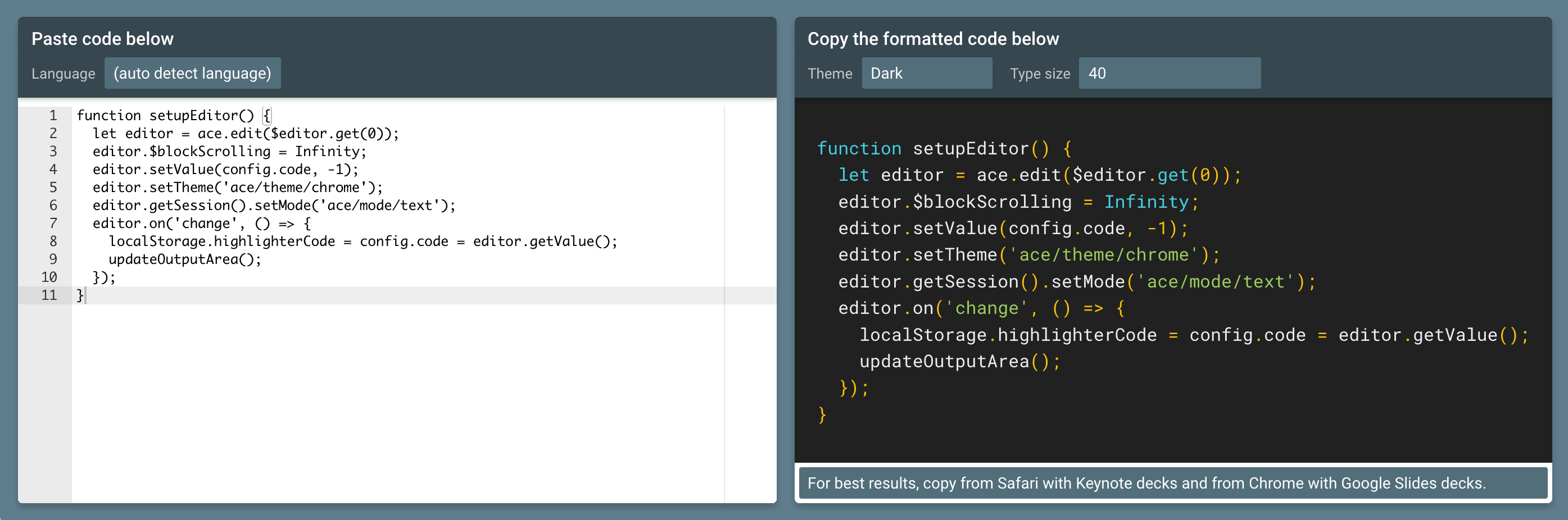 SlidesCodeHighlighter