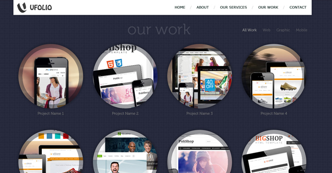 UFOLIO – ONE PAGE PORTFOLIO PSD TEMPLATE