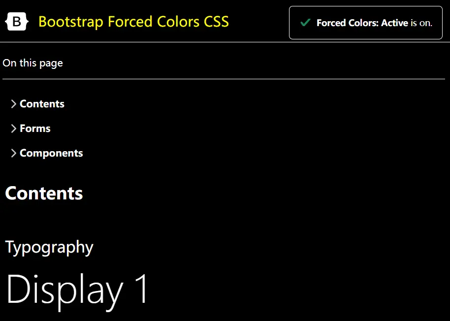 Bootstrap Forced Colors CSS