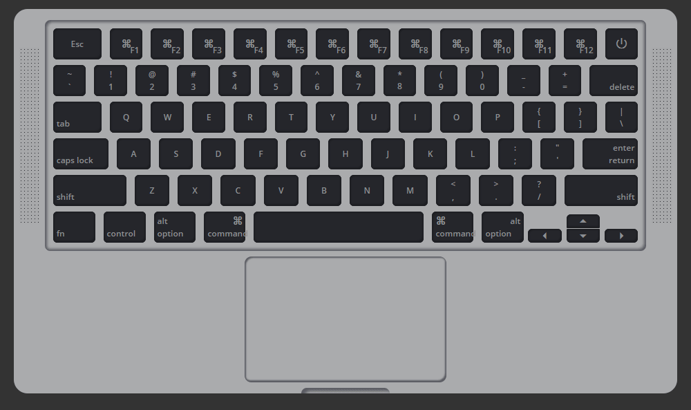 CSS Only Mac Keyboard & Trackpad