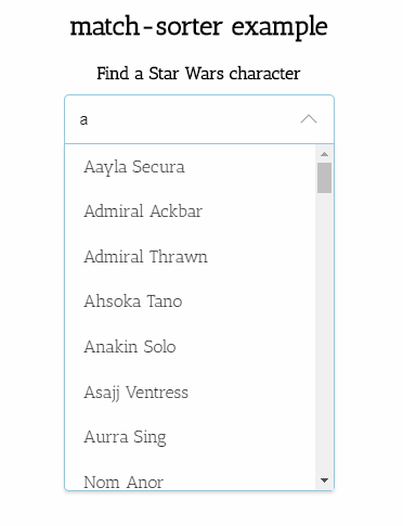 match-sorter