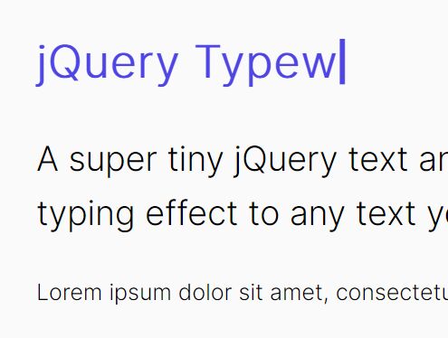 Configurable Text Typing Effect - jQuery Typewriter.js