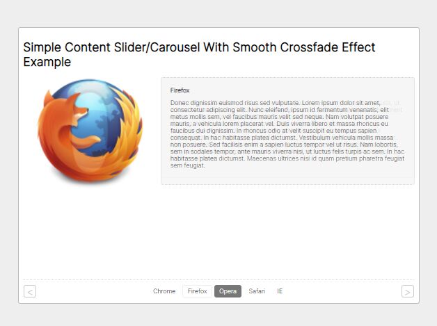 Simple Content Slider/Carousel With Smooth Crossfade Effect