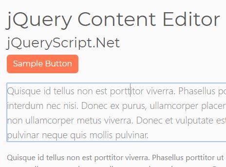 Page Editor Using contenteditble Attribute - jQuery Content Editor