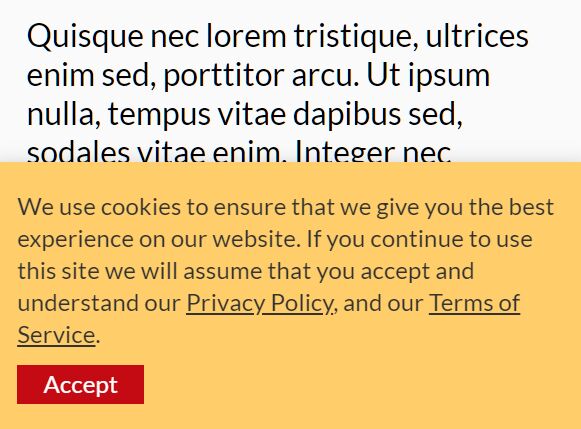 Tiny Clean Cookie Consent Bar In jQuery - GRT