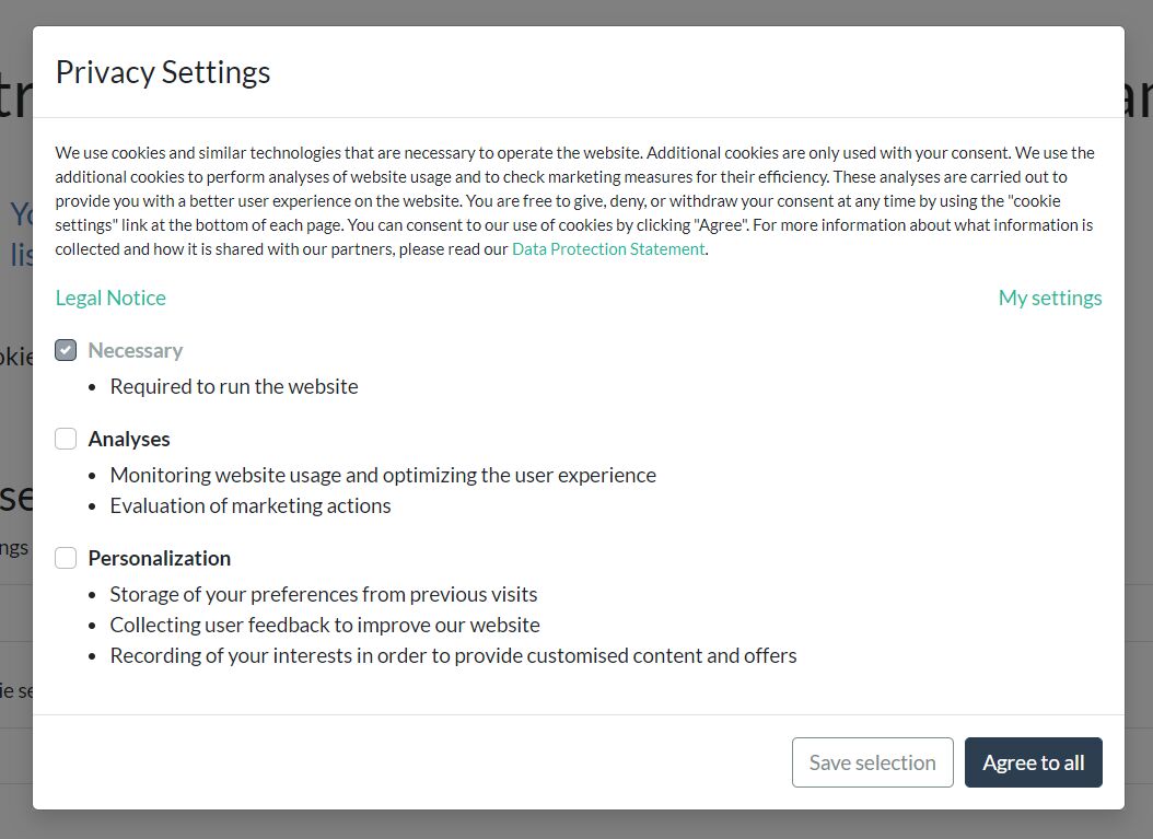 Cookie Consent Settings Modal With jQuery And Bootstrap