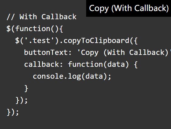 Copy To Clipboard Button Plugin For jQuery - copyToClipboard