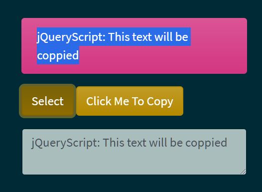 jQuery Plugin To Copy/Paste/Select Text - jQlipboard