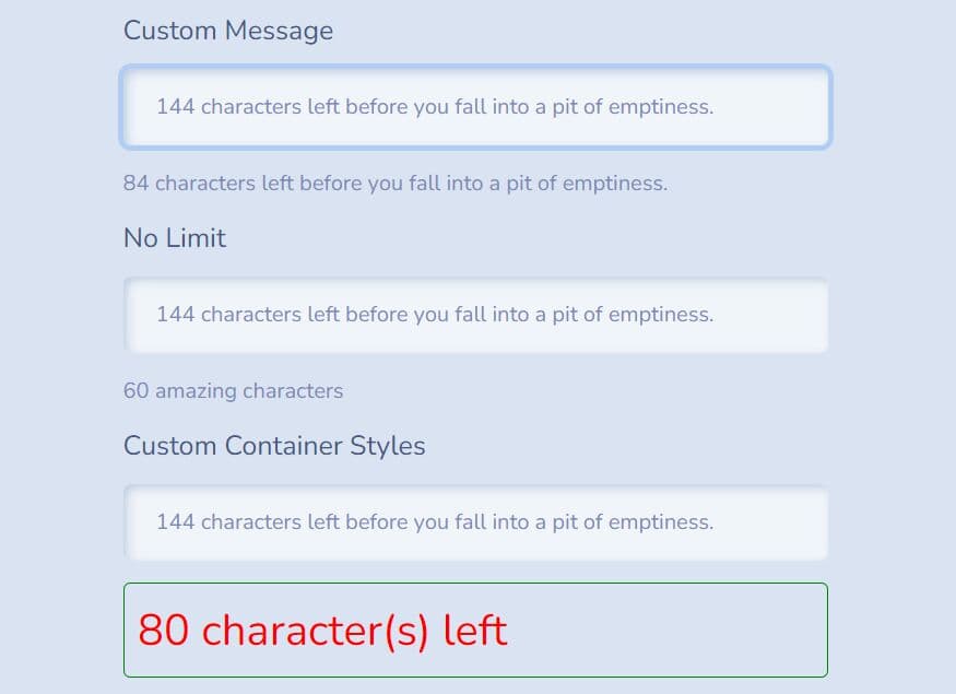 Count Characters and Words In Text Fields - jQuery Counter.js