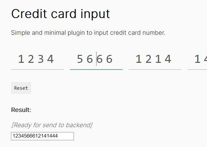 User-friendly Credit Card Input Plugin For jQuery