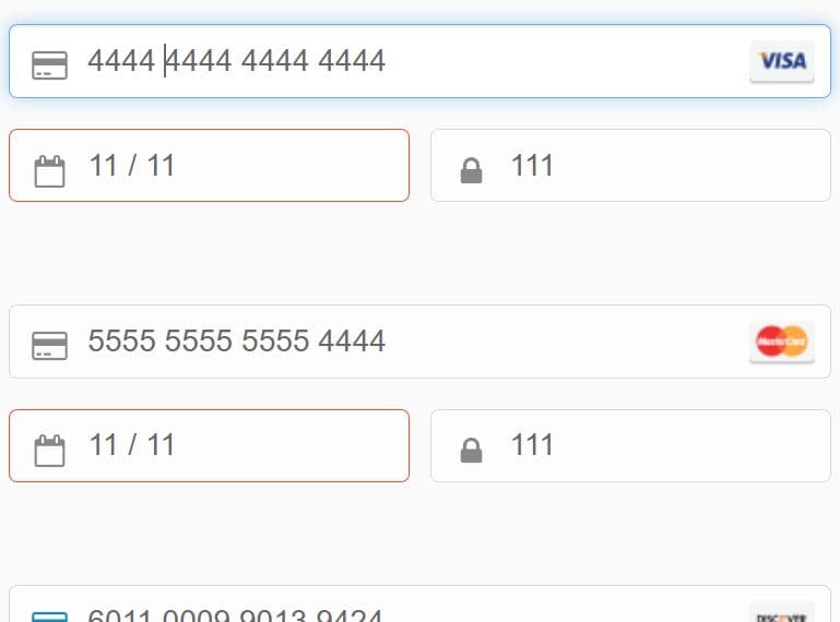 Credit Card Form With Validation And Card Type Detection - CardJs