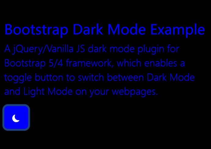 Dark Mode Toggle Button Plugin For Bootstrap - bs-darkmode