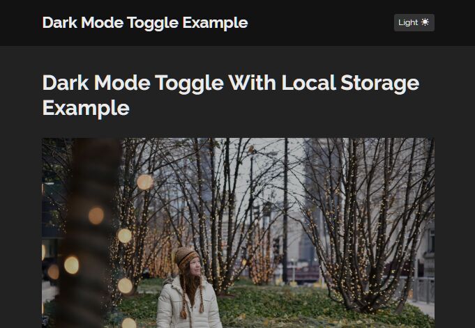 Dark Mode Toggle With jQuery And Local Storage