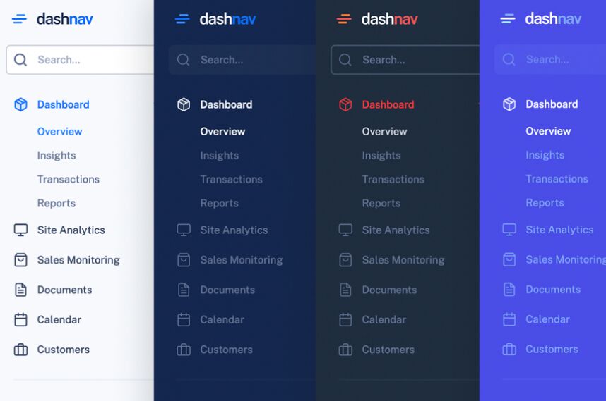 Responsive Dashboard Sidebar Menu Templates - DashNav