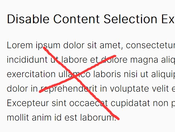 Prevent Content Theft By Disabling Text Selection