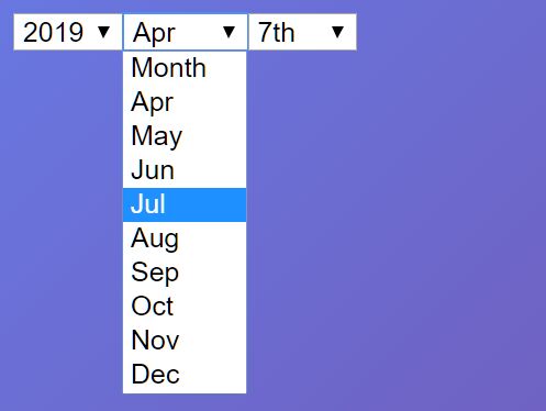 Fully Configurable Dropdown Date Picker Plugin With jQuery