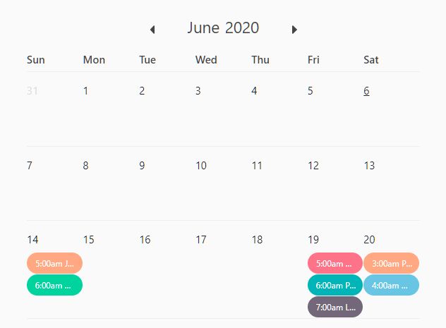 Dynamic Event Calendar For Bootstrap 4