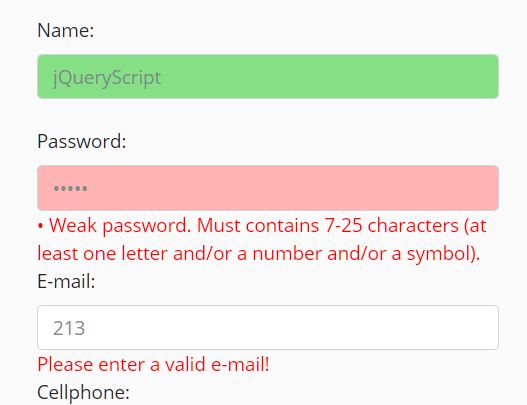 Dynamic Advanced Form Validation Plugin - jQuery Form Validator