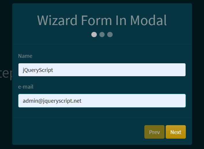 Easy Wizard Control In jQuery - jq-wizard.js