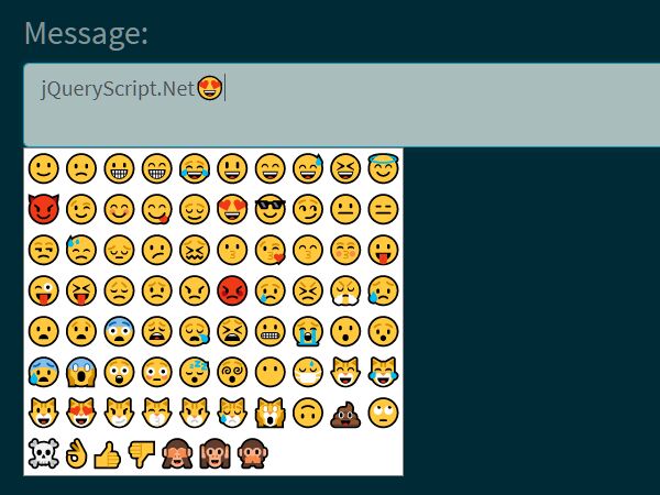 Customizable Emoji Picker For Input And Textarea - jQuery inputEmoji