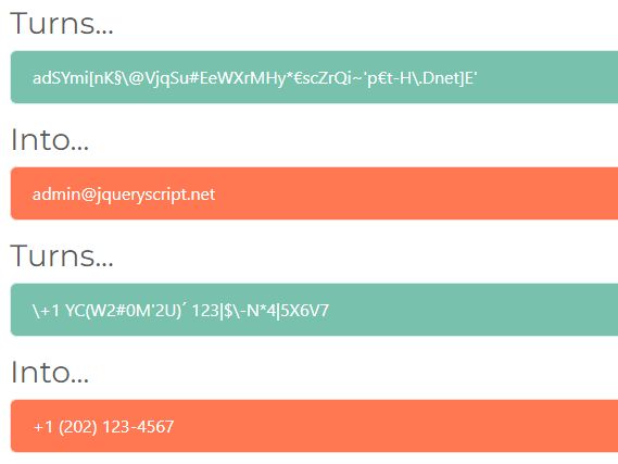 Encode/decode Email Addresses And Phone Numbers - spamGuard | Free jQuery Plugins