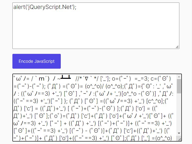 Encode JavaScript To Japanese Emoticons - jQuery Aaencode