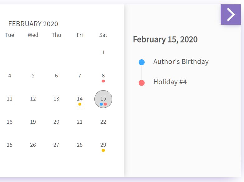 Flexible Event Calendar In jQuery - evo-calendar