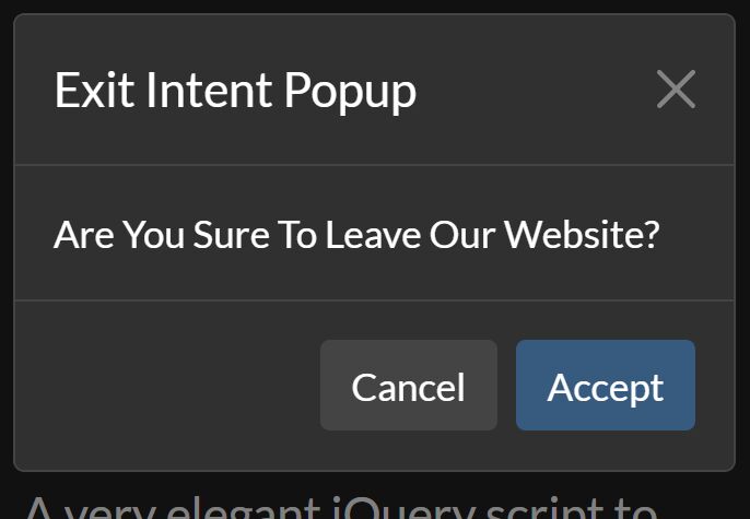 Exit Intent Popup With jQuery And Bootstrap 5