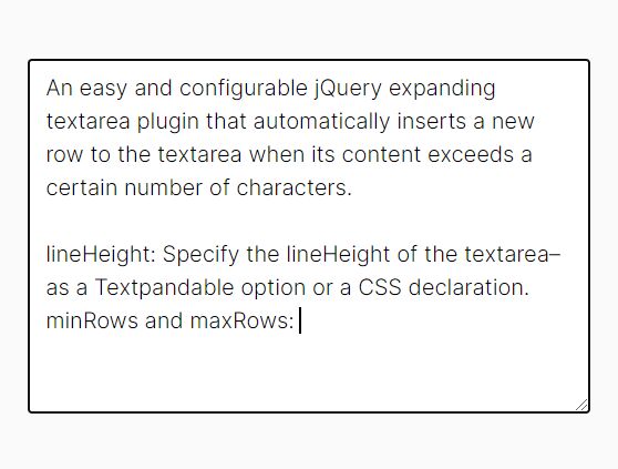 Auto Expand Textarea When Exceeding Character Limit - jQuery textpandable.js