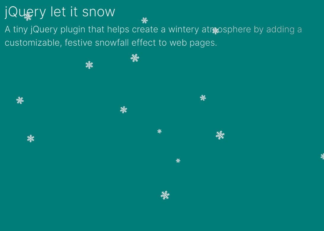 Add Festive Snowfall To Webpage With The letItSnow jQuery Plugin