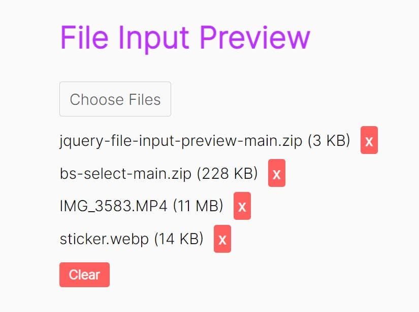 Display Selected Files With jQuery File Input Preview Plugin