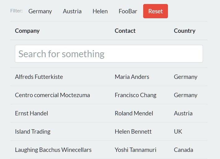 Filter Table Rows By Cell Values - jQuery Table Filter