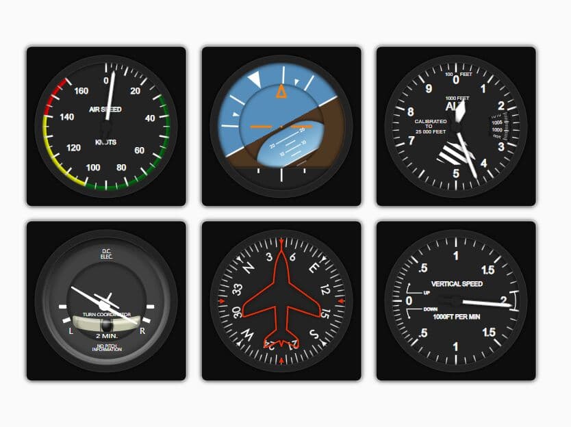 Customizable Flight Instruments For The Web - jQuery Flight Indicators