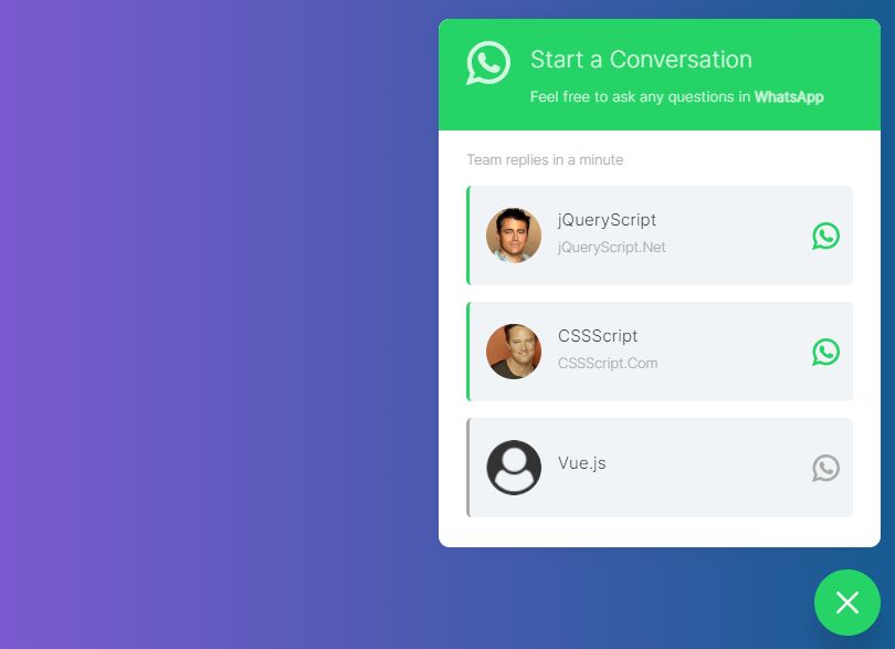 Floating Whatsapp Chatbox With jQuery  | Free jQuery  Plugins