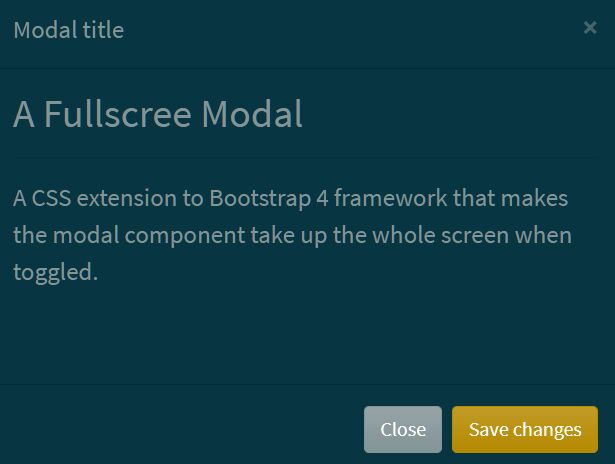 Full Screen Modal Dialog In Bootstrap 4