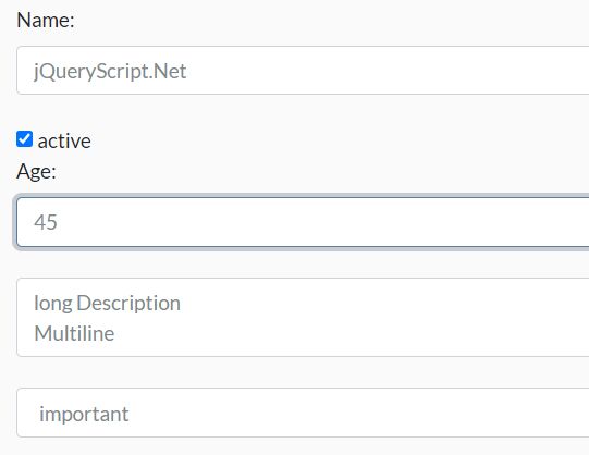 Form Generator With JSON Schema - jQuery jsForm