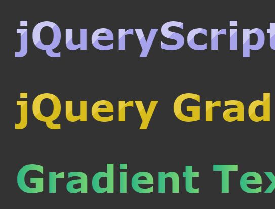 Create Gradient Text With jQuery And CSS - GradientLetter