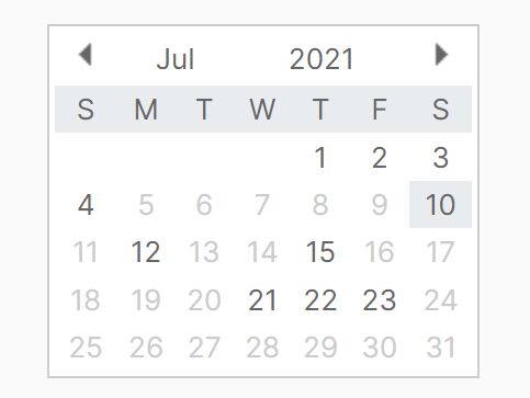 Tiny Calendar With Month View - jQuery huicalendar