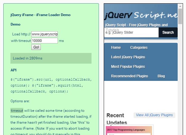 Easy iFrame Loader Plugin For jQuery - iFrame.js