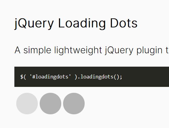 jQuery Plugin To Show A Loading Indicator Using Dots - dot.js