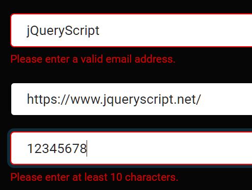 Instant Data Validation For Form Fields - input-validation.js