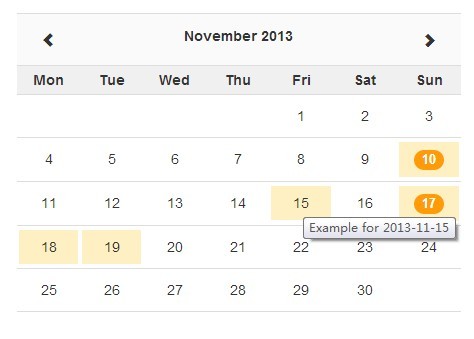 jQuery Ajax-enabled Month Calendar Plugin with Bootstrap - Zabuto Calendar