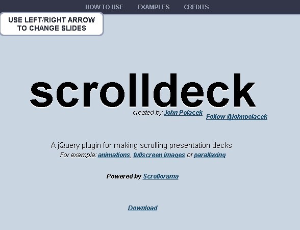 jQuery Amazing Scrolling Presentation Plugin - scrolldeck