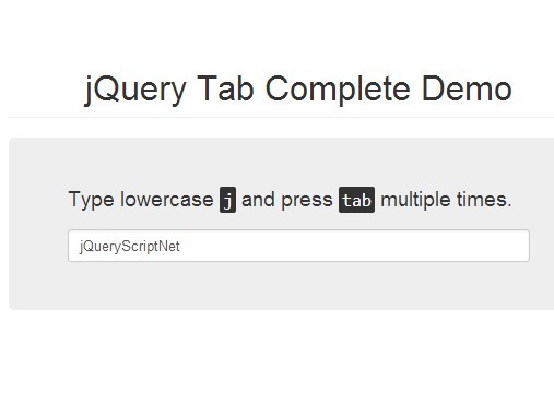 jQuery Autocomplete Input Field with Tab Key - Tab Complete