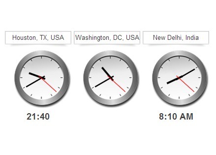 jQuery Based Analog And Digital World Clock - jClocksGMT.js