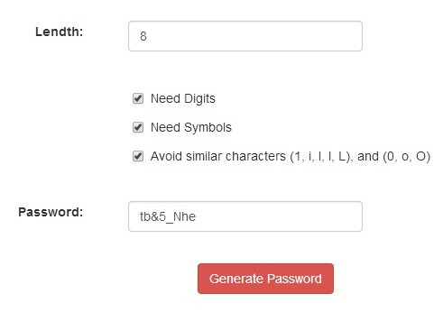 jQuery Based Strong Password Generator Tool