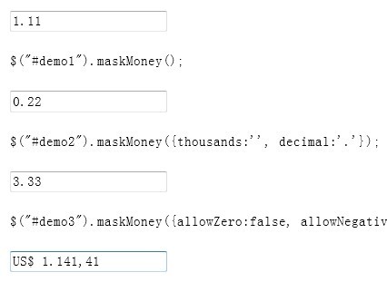 jQuery Currency Input Filed Mask Plugin - maskmoney