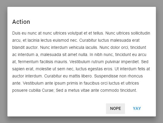 jQuery Modal Dialog Plugin For Material Design Lite