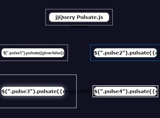 jQuery Plugin For Adding Pulsating Effects To Elements - pulsate