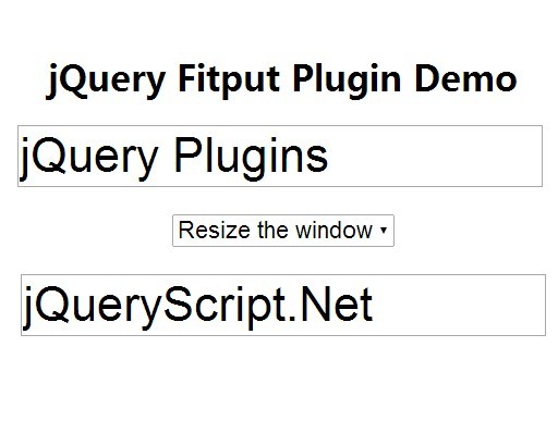 jQuery Plugin For Auto Scalable Input & Select Elements - Fitput